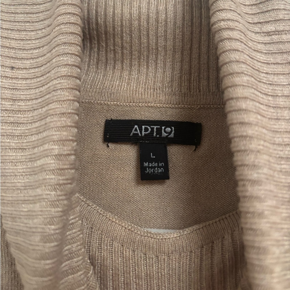Apt. 9 Tan and Pink Turtleneck Sweater - Picture 2 of 3
